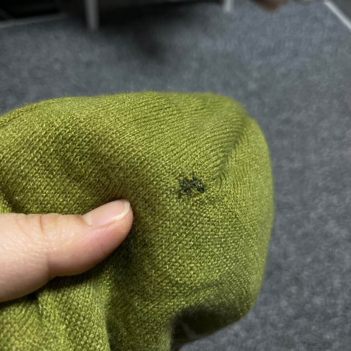 빈티지 올리브색 패턴 비니 상품이미지6