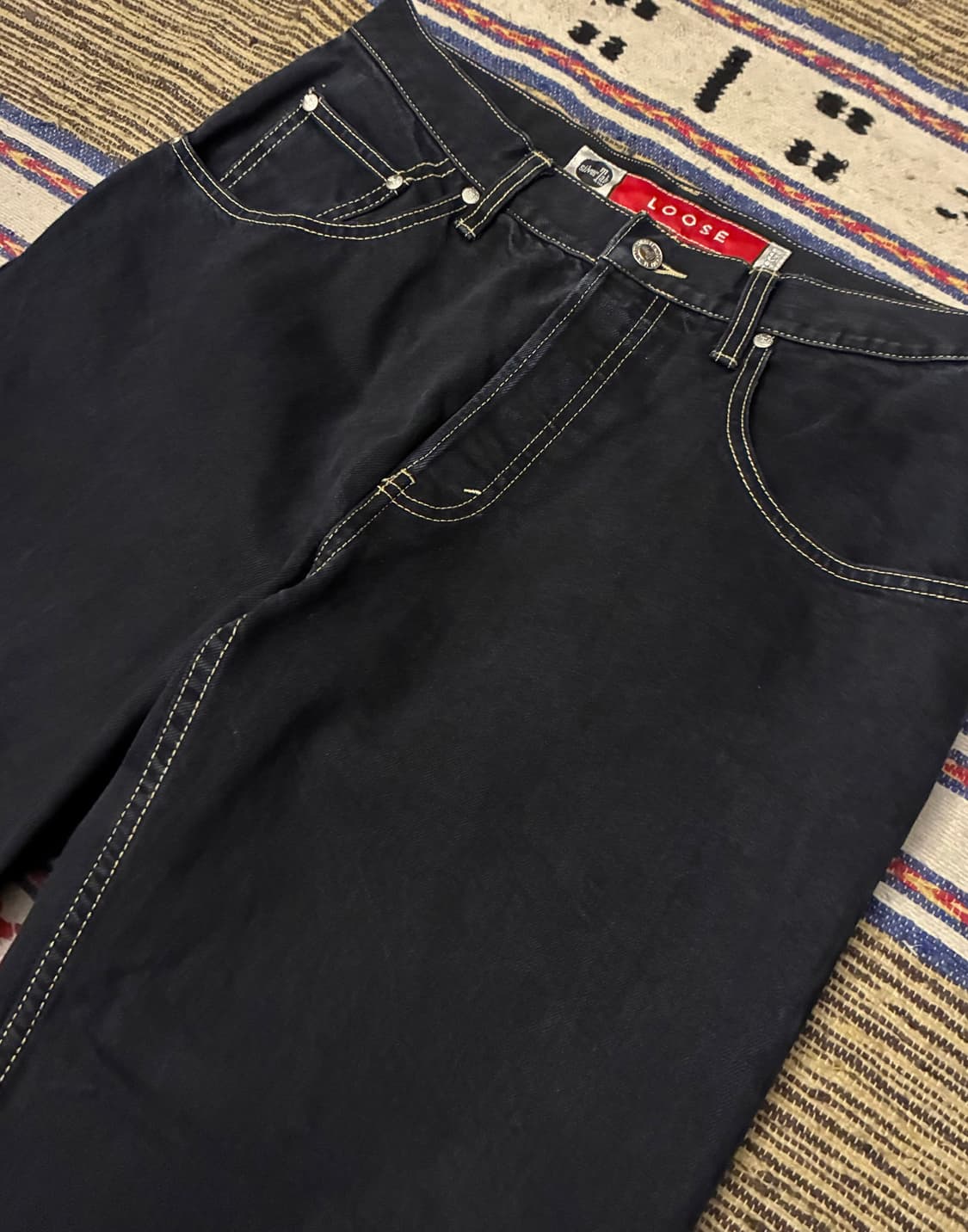 (30~31)00s Levis 리바이스 실버탭 루즈핏 흑청 데님 청바지 상품이미지2