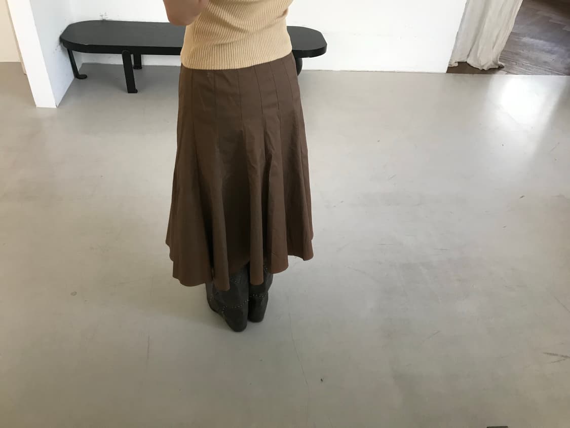 vintage brown pleats skirt 상품이미지2