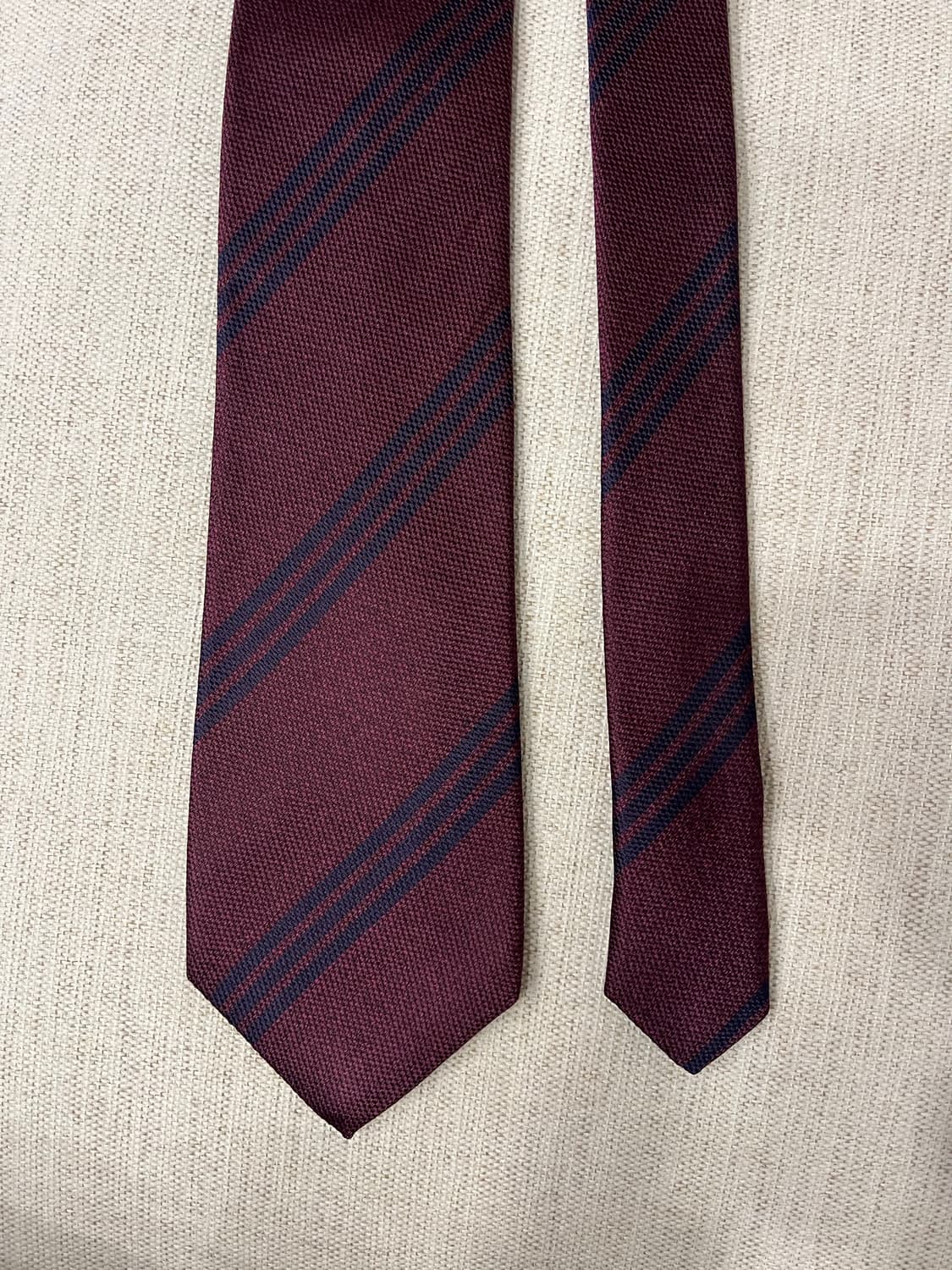 캠브리지멤버스 버건디 스트라이프 넥타이 상품이미지1