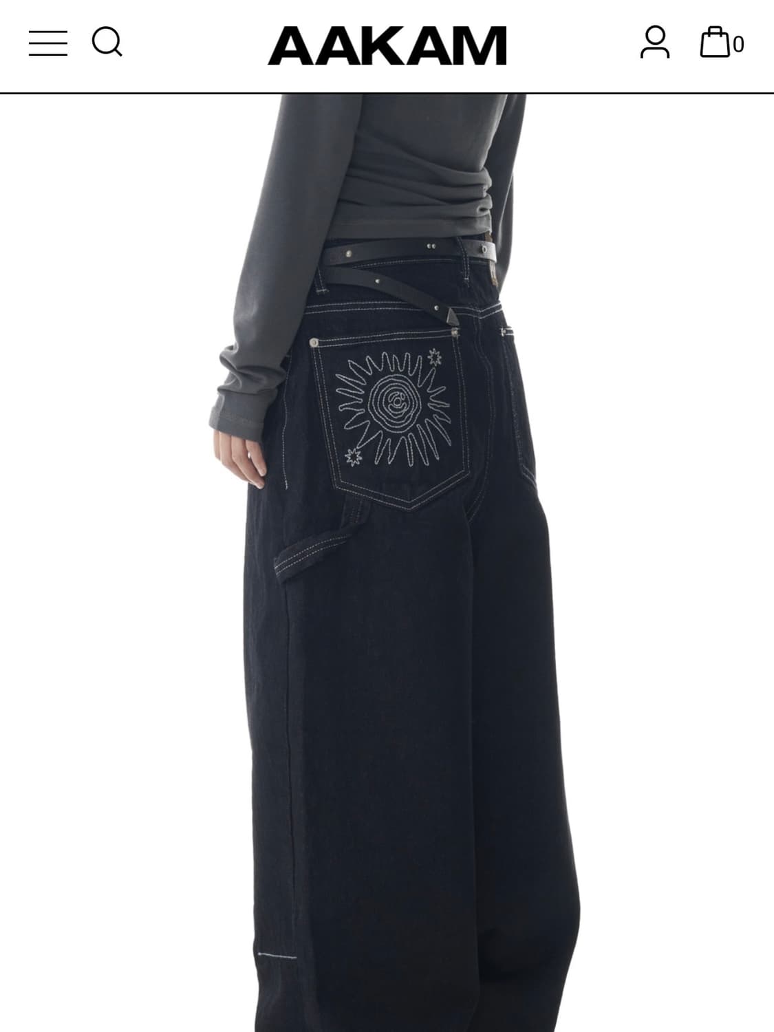 아캄 Needlework Carpenter Denim Pants (Blu 상품이미지1