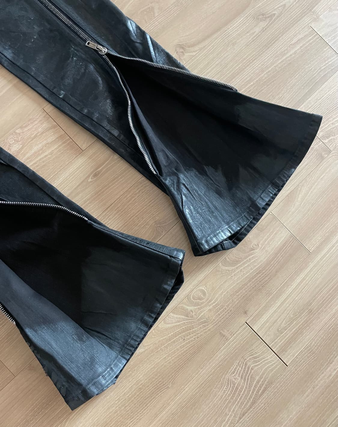 (31) 릭오웬스 코팅 볼란 바나나 블랙 메가크러스트 데님 팬츠 상품이미지6