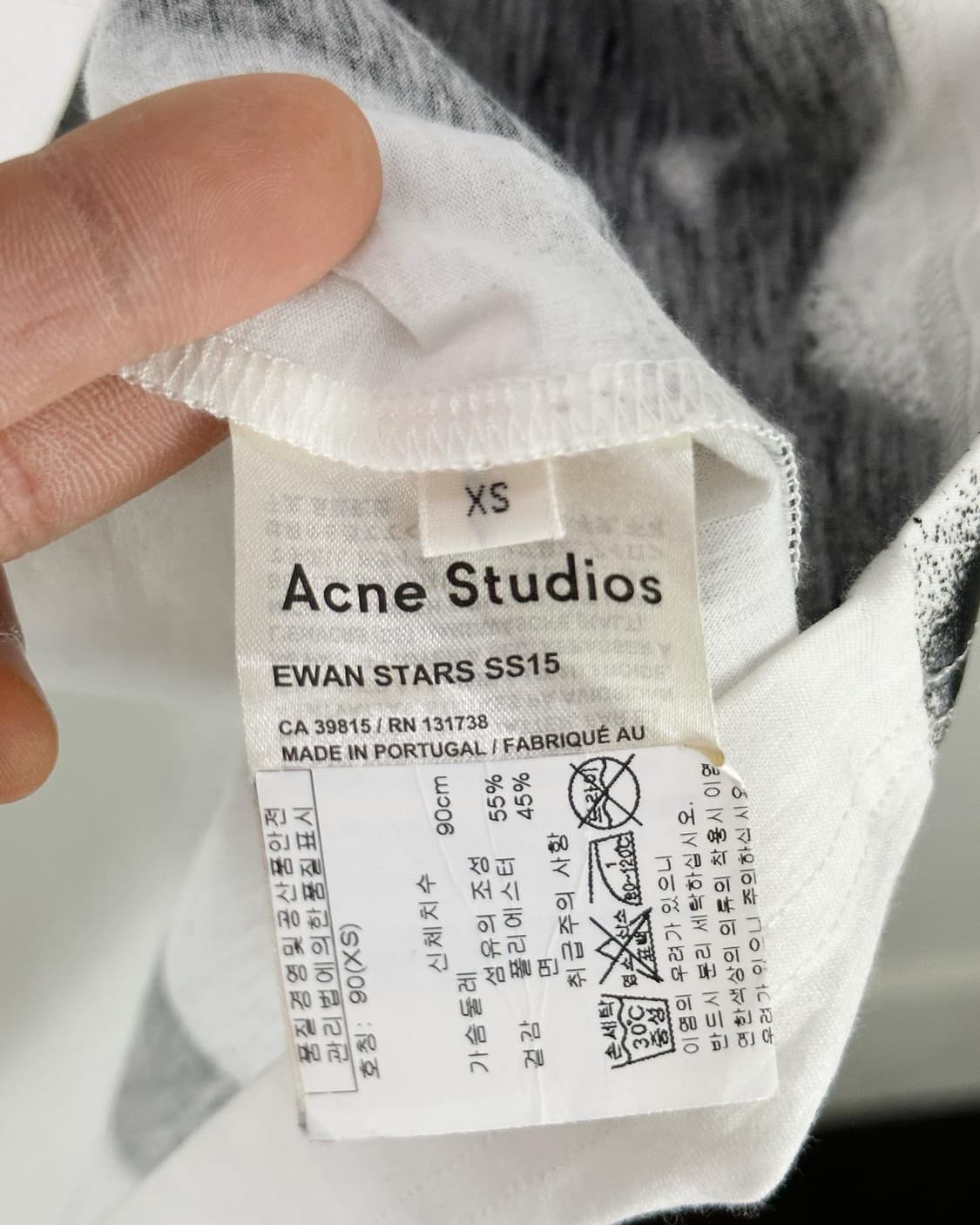 아크네 스튜디오 화이트 스타 페인팅 하프 티셔츠 상품이미지5