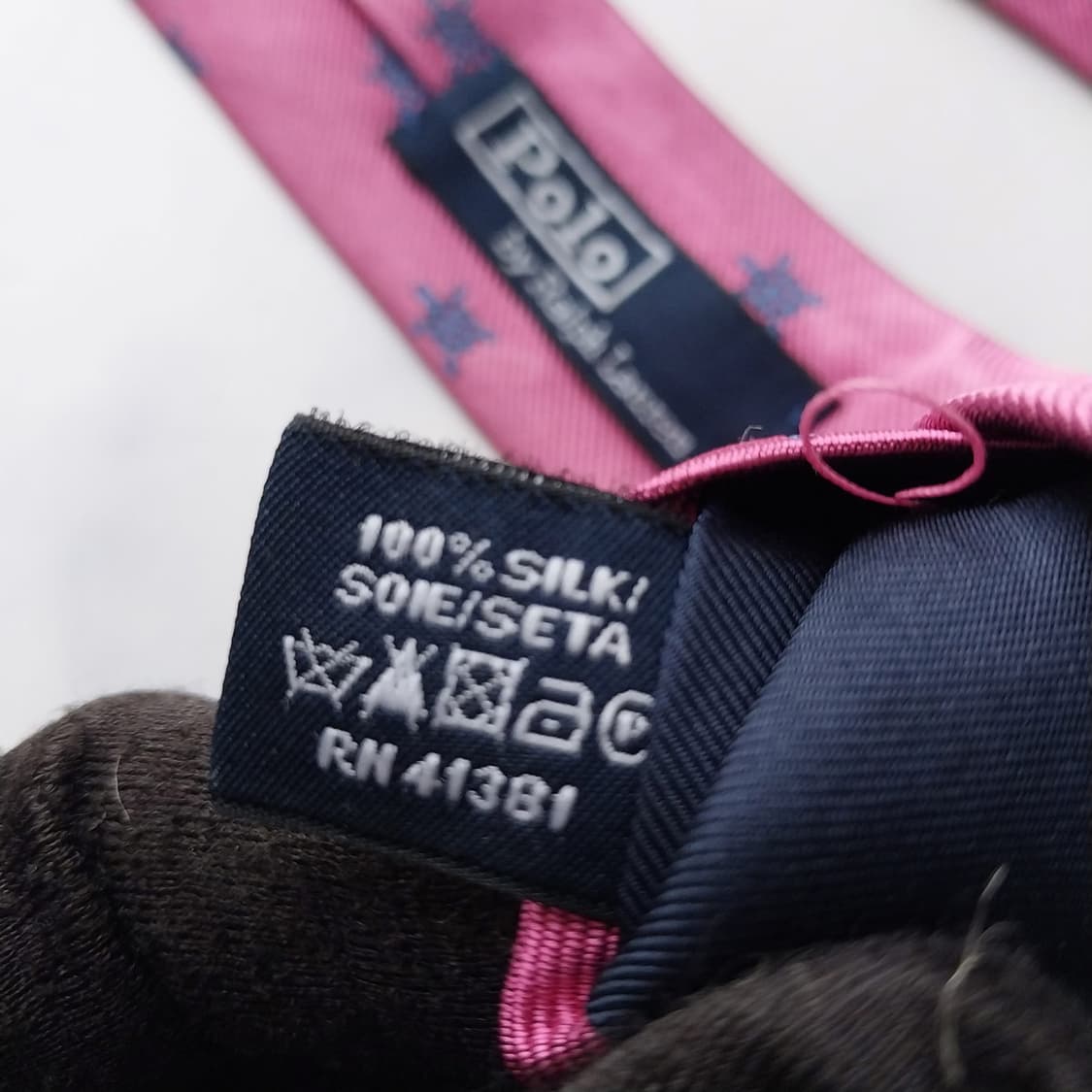 폴로 랄프로렌 핑크 거북이 자수 넥타이 9.3cm A+등급 K2513 상품이미지9