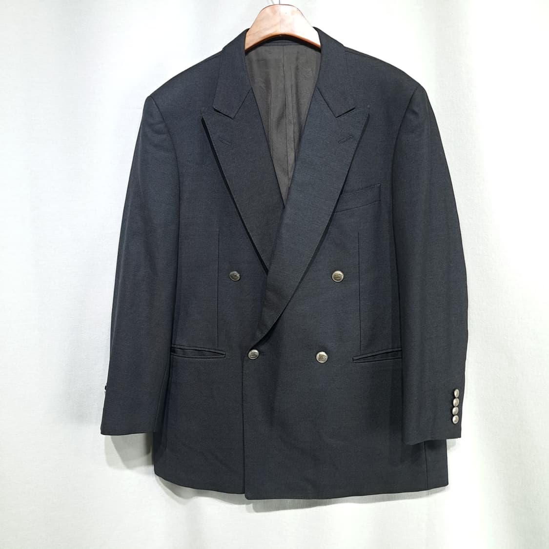 CL004 버버리 런던 일본판 울 100% 네이비 은장 더블 블레이저 상품이미지1