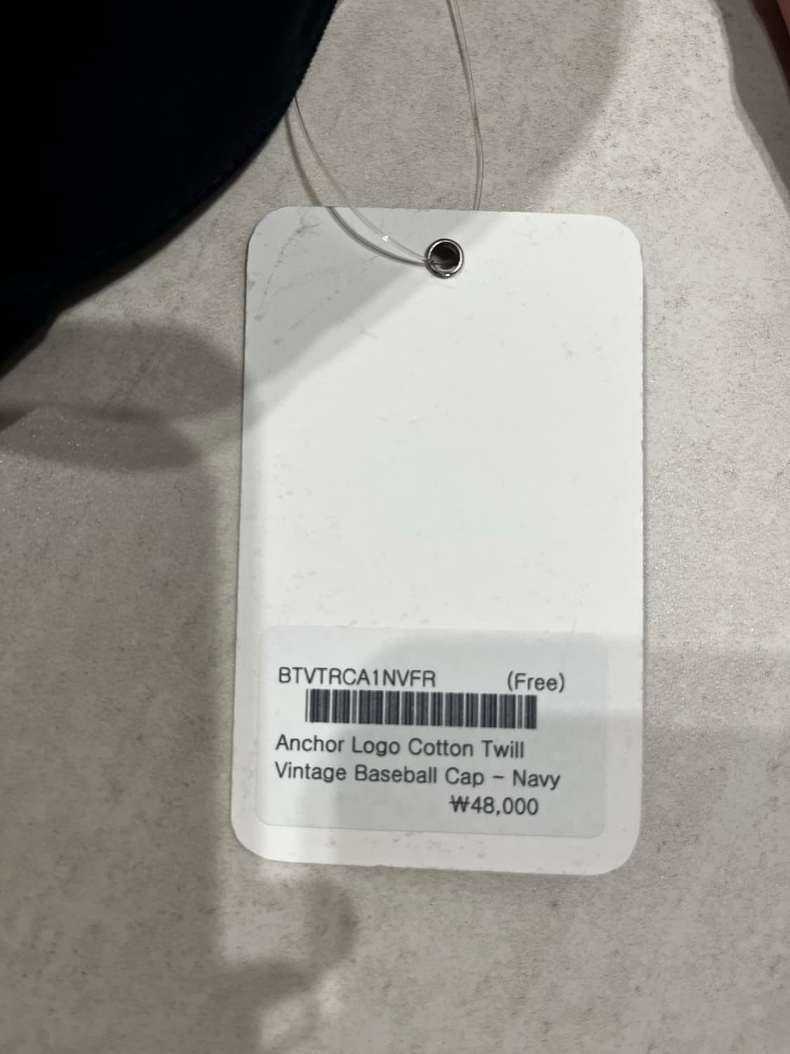 반츠 앵커 로고 코튼 트윌 빈티지 베이스볼 캡 - 네이비 상품이미지4