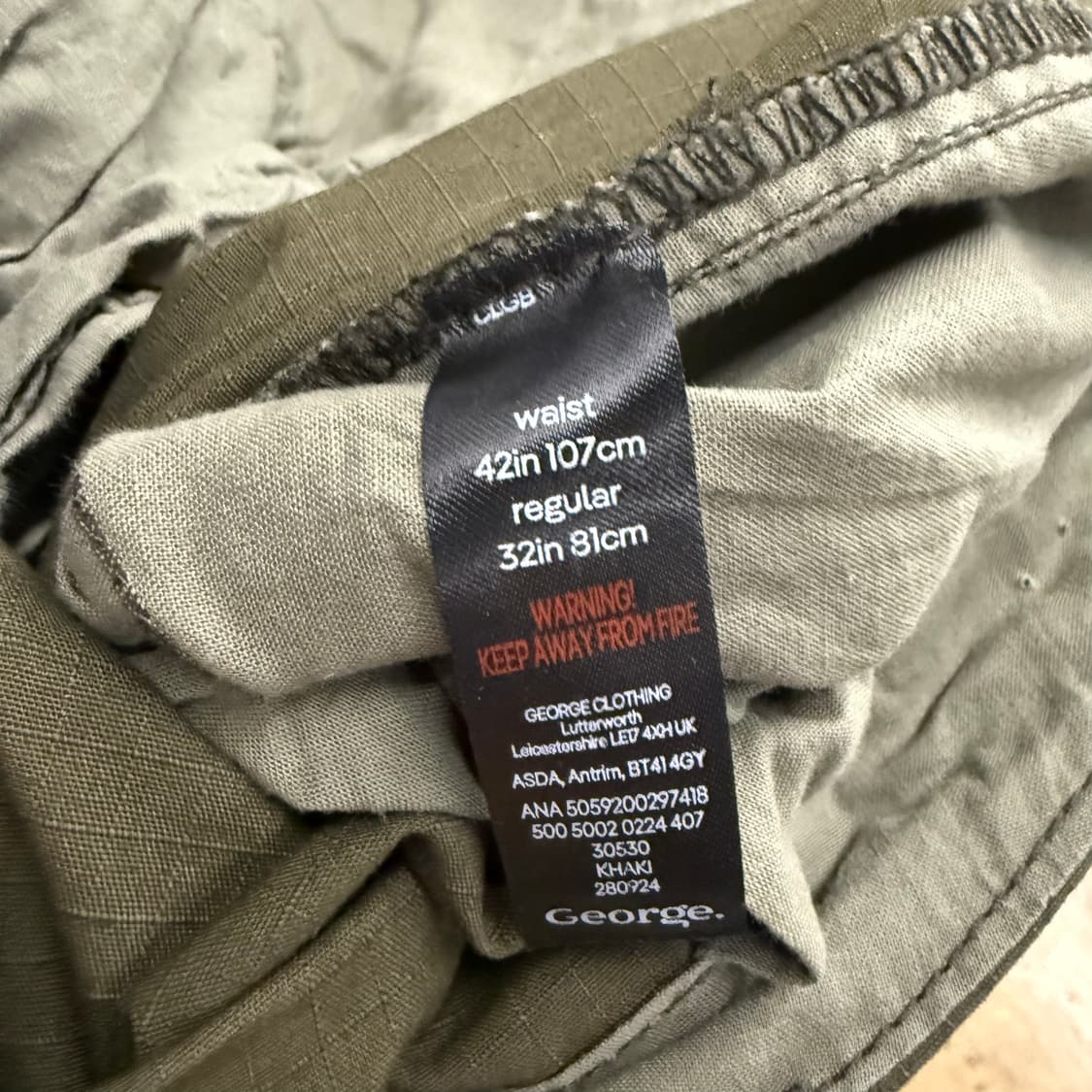[정품] george 카키색 카고바지 벨트 세트 b17 상품이미지5