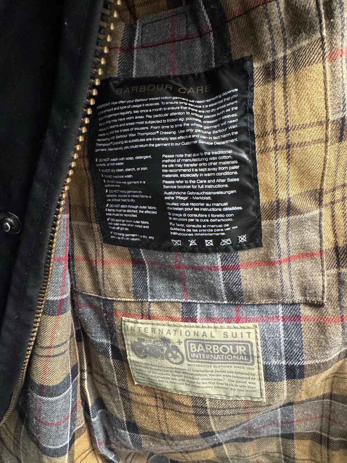 BARBOUR 바버 인터네셔널 오리지널 블랙 왁싱 자켓 S 상품이미지9