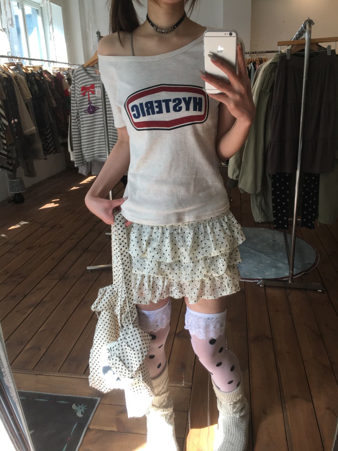 히스테릭글래머 레터링 솜사탕 글리터  반팔 상품이미지2