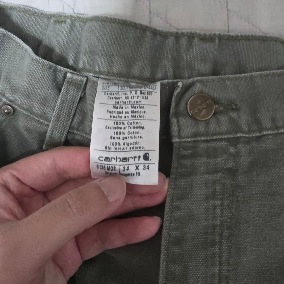 [34X34] 빈티지 칼하트 더블니 B136MOS 워크팬츠 M-3 상품이미지6