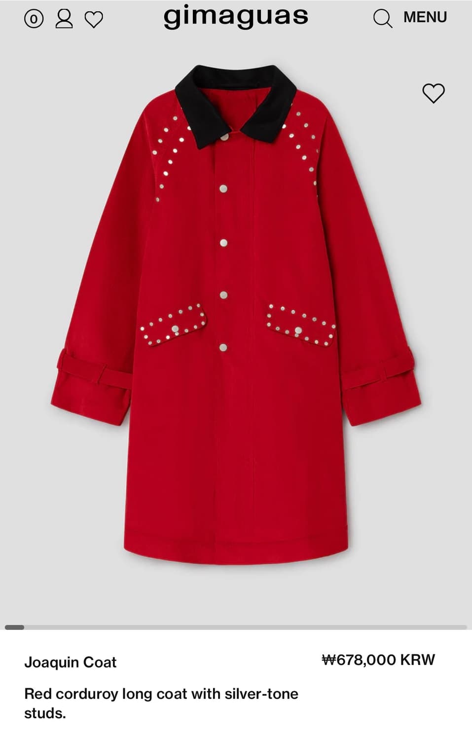 [M]기마구아스 Joaquin 스터드 자켓/레드 상품이미지10