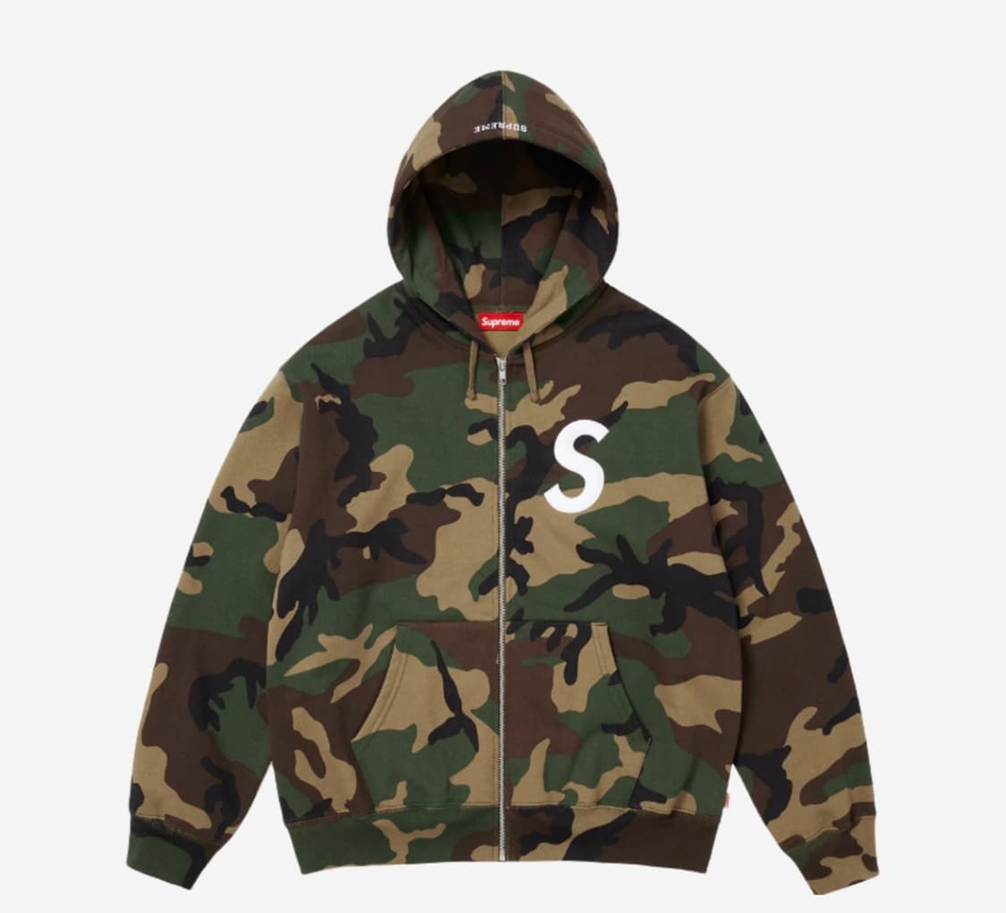 슈프림 S로고 후드집업 카모 S 상품이미지1
