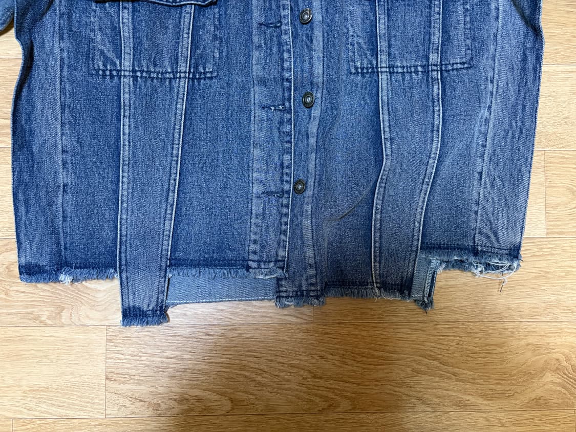 빈티지 언발란스 크롭 청자켓 상품이미지4