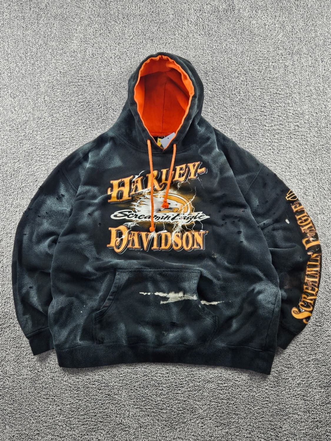 할리데이비슨 디스트레스드 다잉 커스텀 후드티 (2XL추정) / 10996 상품이미지1
