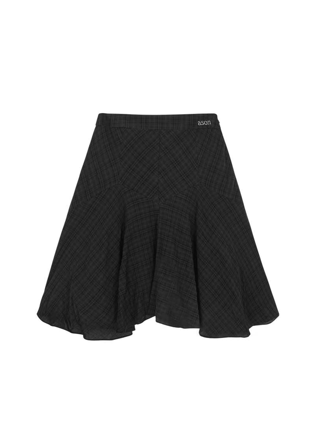 ASON LONDON CHECK MIDI SKIRT / BLACK 상품이미지1