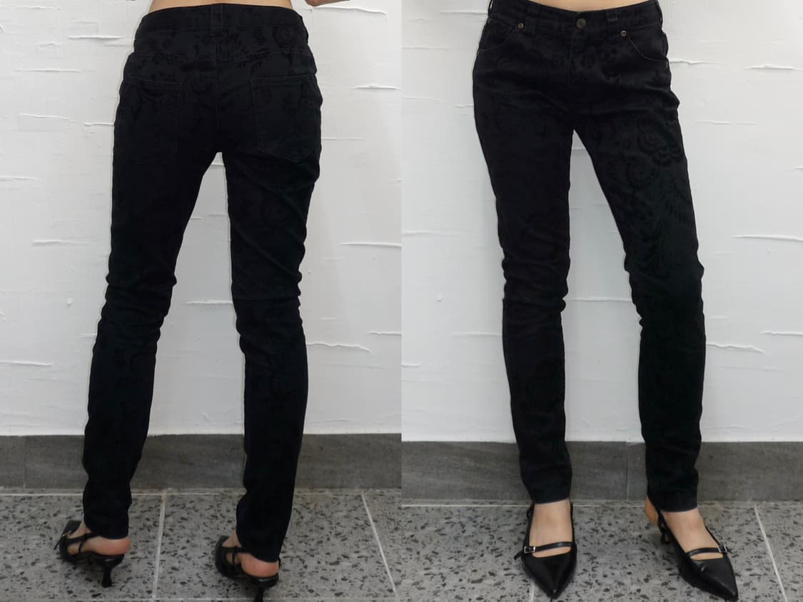 black jacquard skinny jeans 상품이미지4