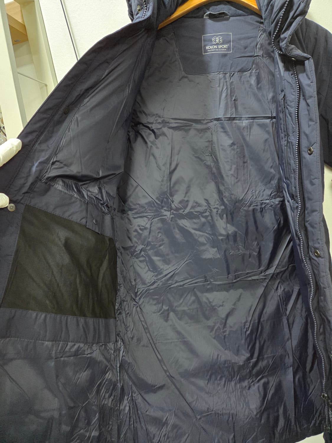 코오롱스포츠 네이비 구스다운 롱패딩 85 상품이미지3