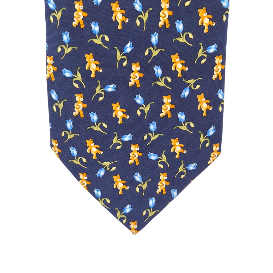 90s 프랑스 니나리치 테디베어 튤립 실크 넥타이 상품이미지5