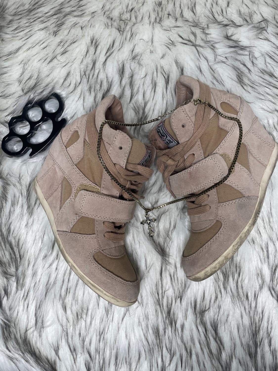 Ash 아쉬 베이지 웨지힐 스니커즈 상품이미지1