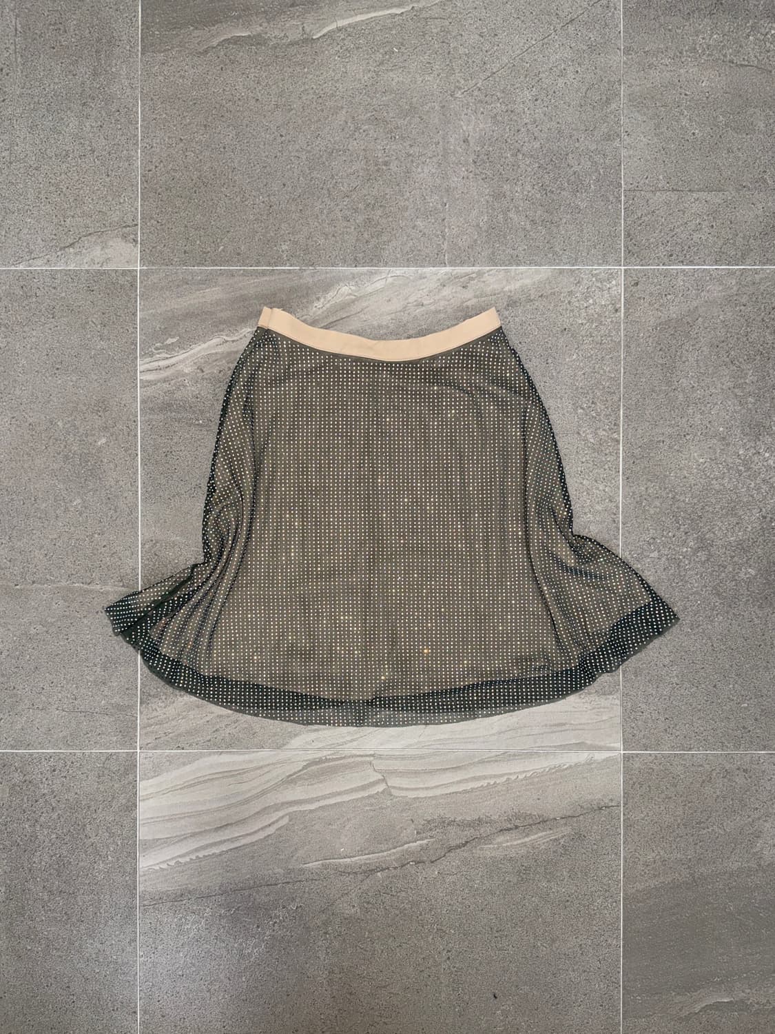 Deep green cubic flare skirt 상품이미지1