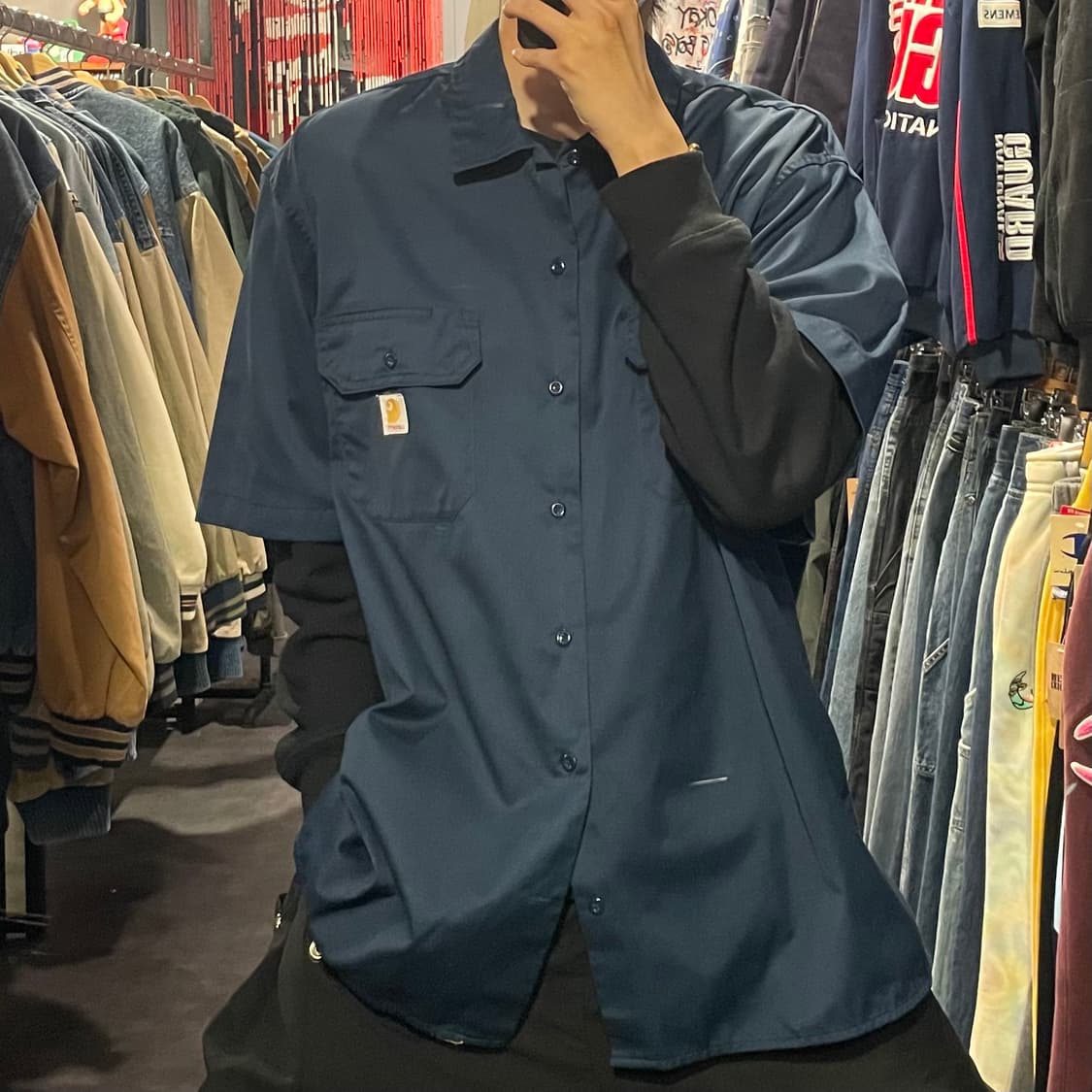 [IM] carhartt 칼하트 미드나잇블루 반팔셔츠 상품이미지2