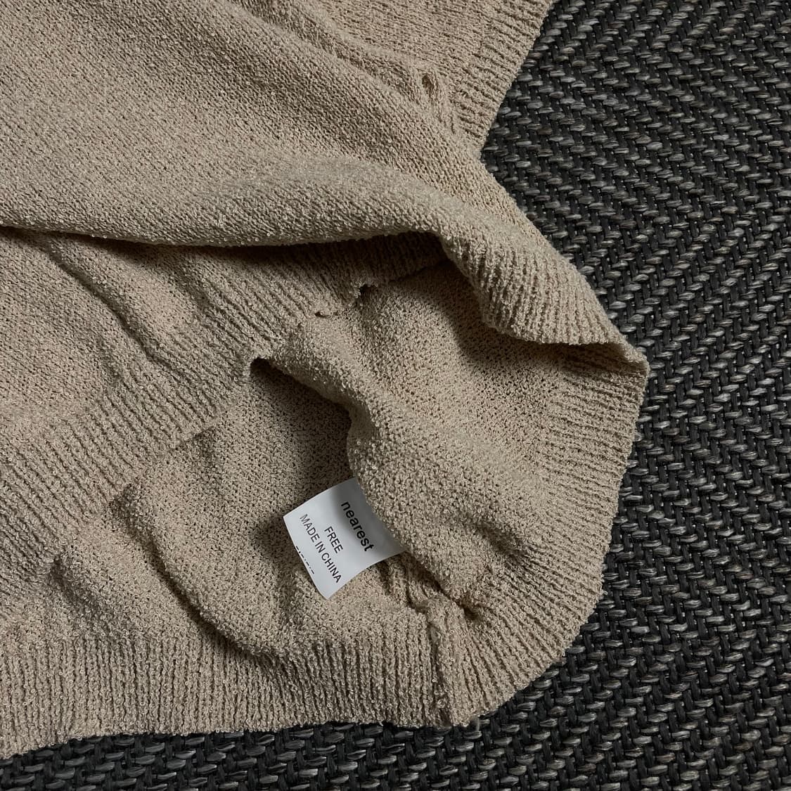 빈티지 우먼스 부클레 크롭 니트o 3683 상품이미지4