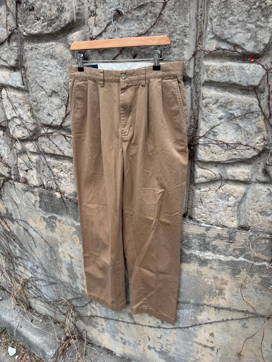 폴로 랄프로렌 빈티지 리버스 플리츠 치노 팬츠 브라운 32 상품이미지3