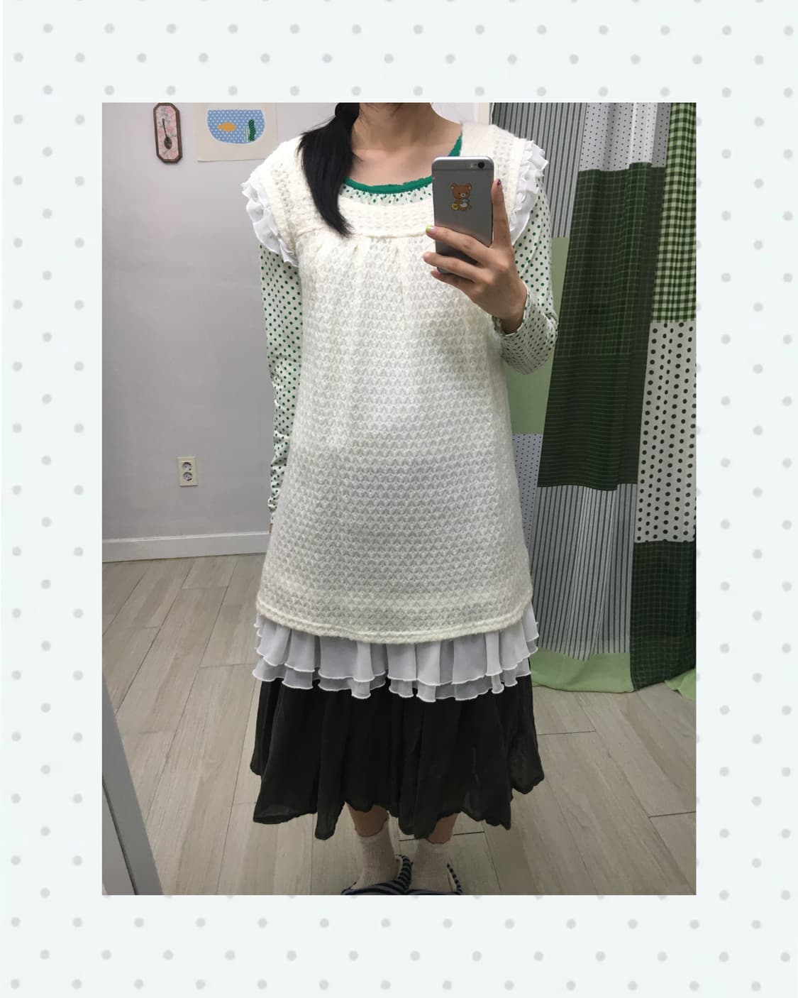 아이보리 프릴 니트 원피스  상품이미지2