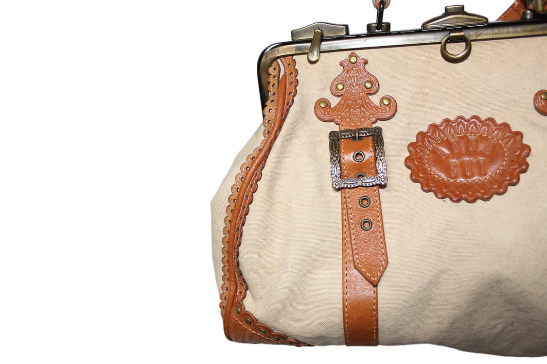 2000s JUICY COUTURE  쥬시꾸뛰르 캔버스 레더 토트백 상품이미지3