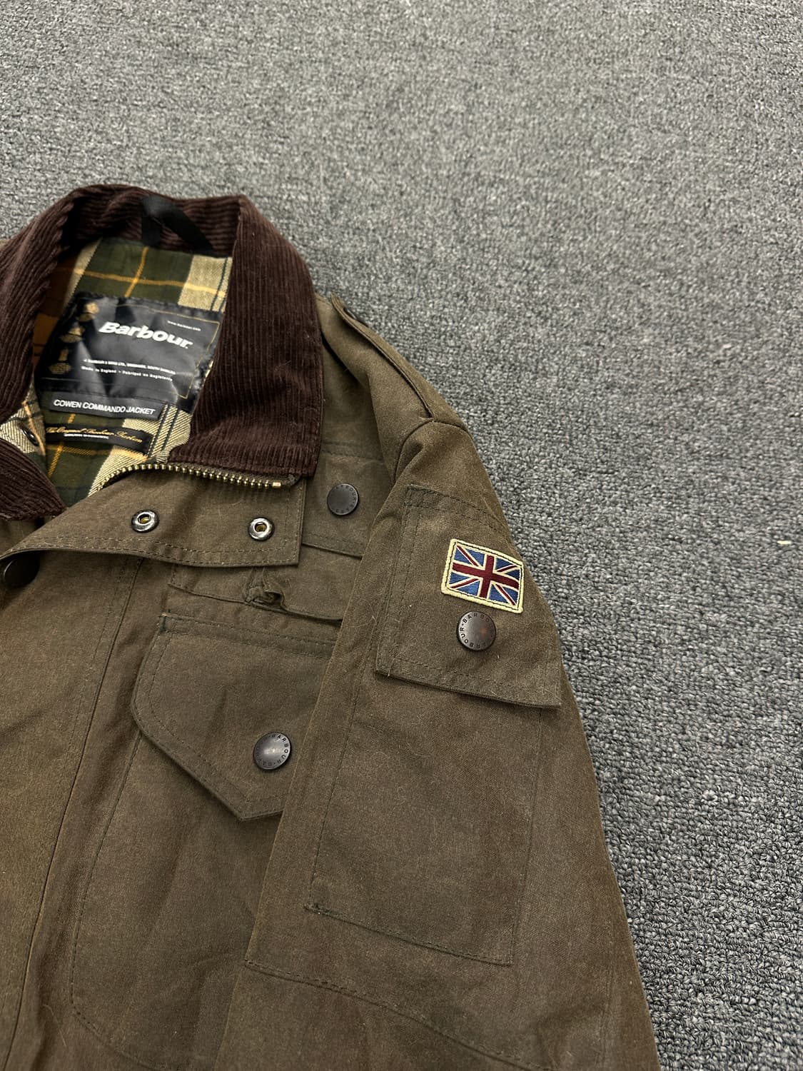 바버 유니온잭 그린 왁스자켓  상품이미지4