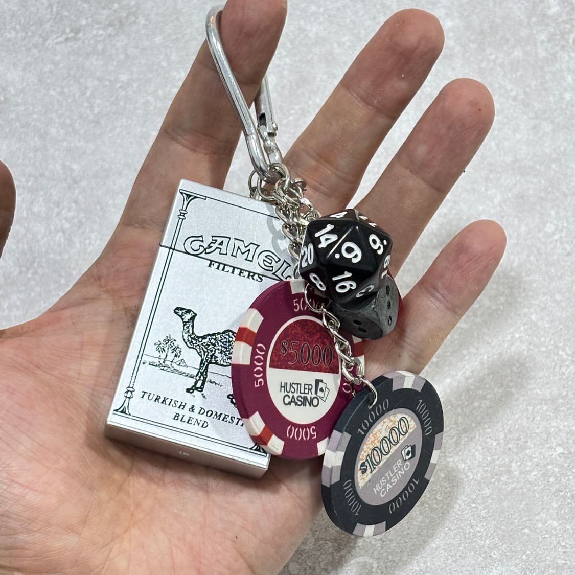 Oribell 카멜 재떨이 스틸 케이스 겜블 칩 키링 열쇠고리 상품이미지2
