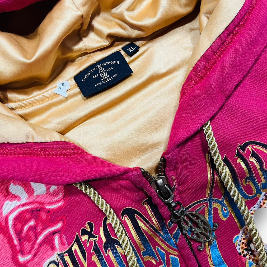 크리스찬 오디저 라이언 페가수스 루비 골드 스터드 후디 집업 상품이미지4