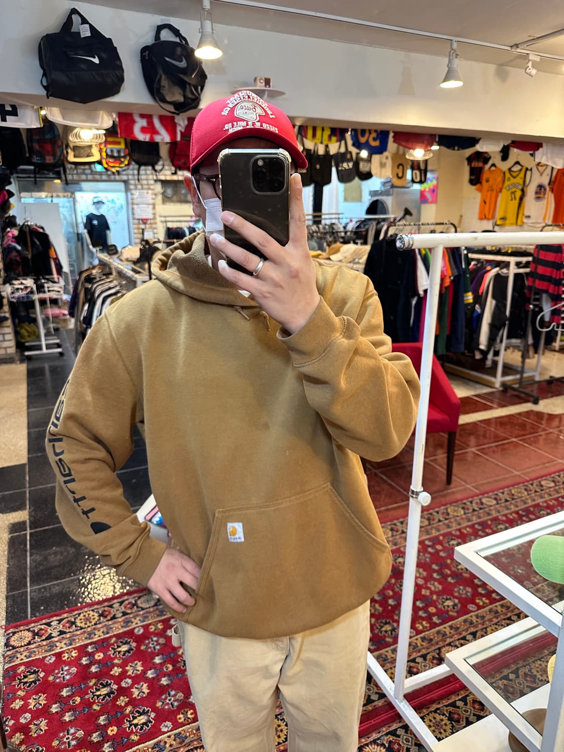 칼하트 오리지널 핏 된장 미드웨이트 후드티 XL 상품이미지8