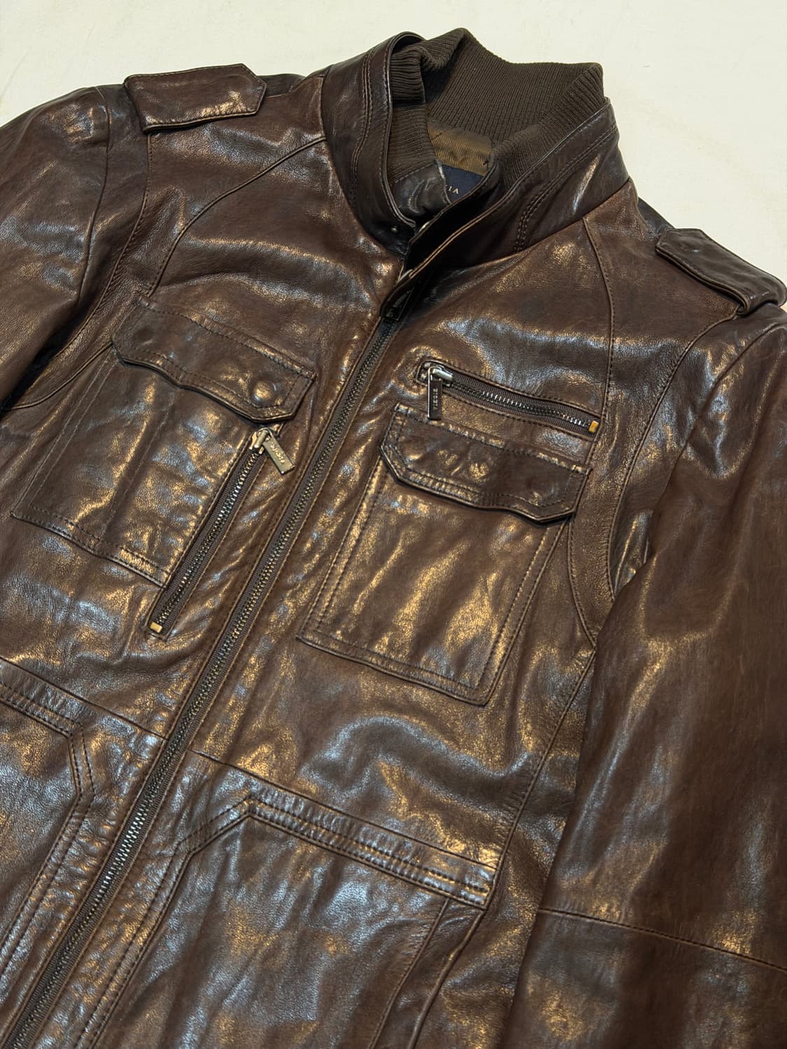 빈티지 돌체앤가바나맛 멀티포켓 가죽자켓 브라운 상품이미지2