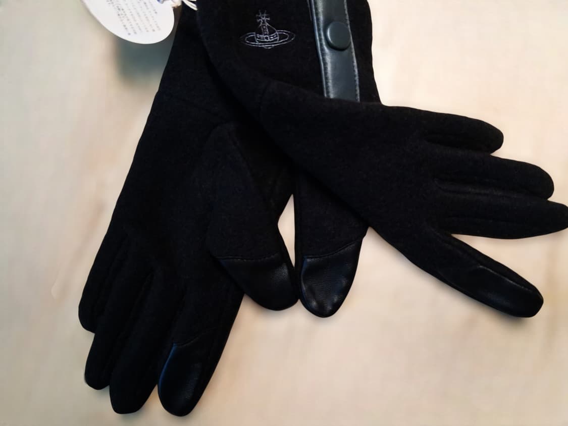 비비안 웨스트우드 orb 자수 투톤 장갑 블랙 (새상품) 상품이미지7