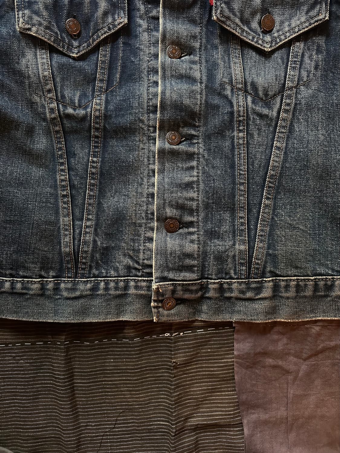 60s USA Levis 70505 Big E Denim Jacket 상품이미지6