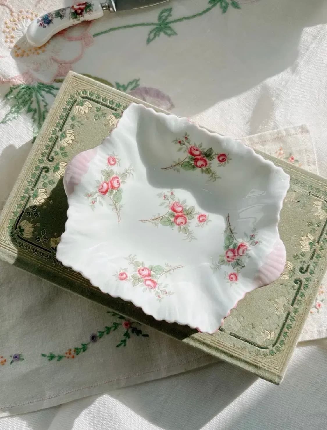 영국 빈티지 쉘리 핑크 핀접시 상품이미지1