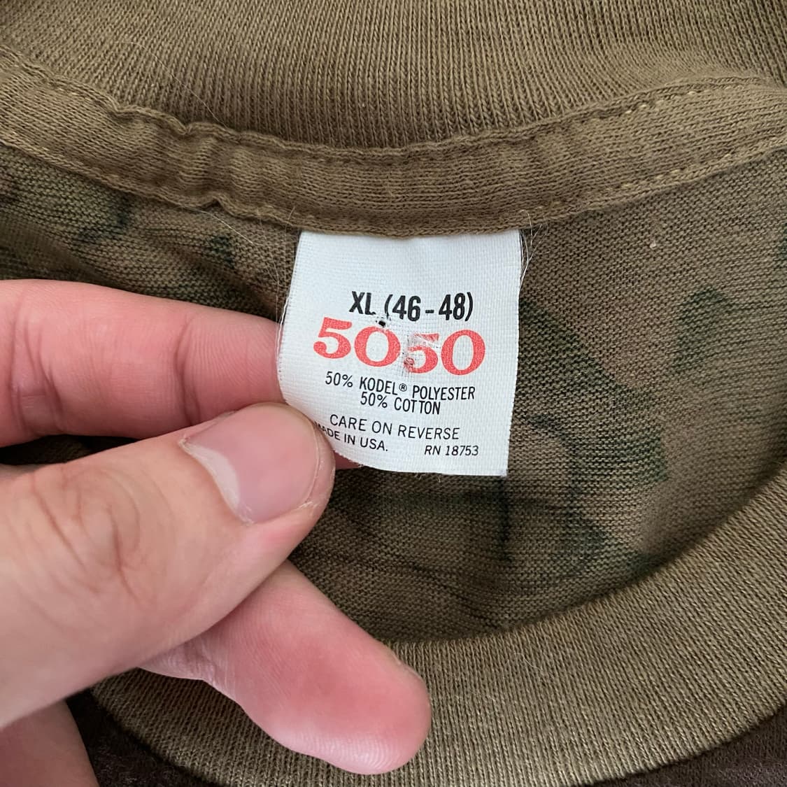 (XL) 80s 빈티지 우드랜드 카모 티셔츠 상품이미지3