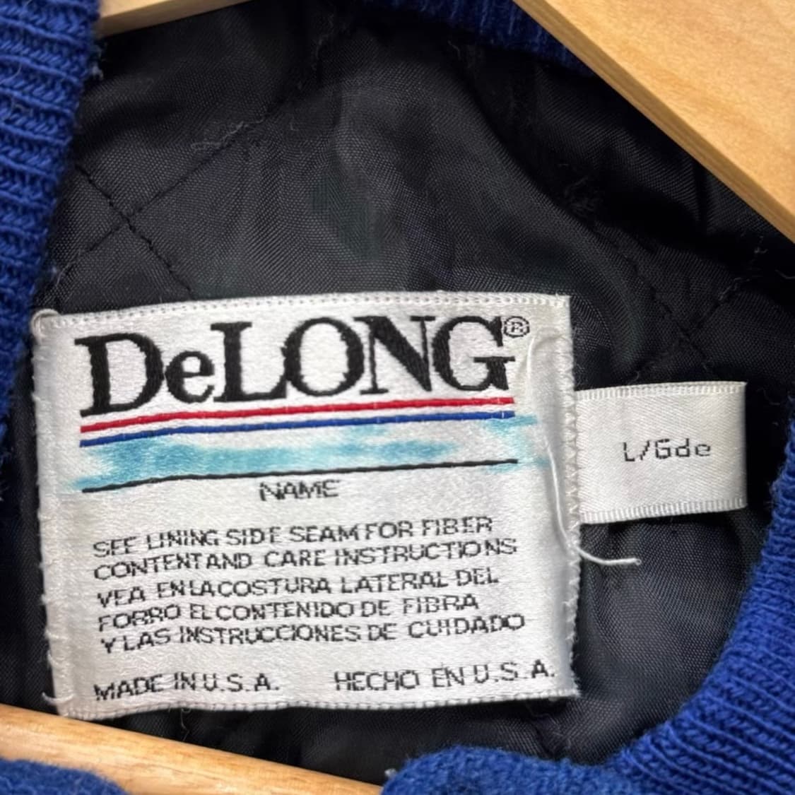 DeLONG 90s USA 오리지널 레더 슬리브 바시티 자켓 상품이미지3