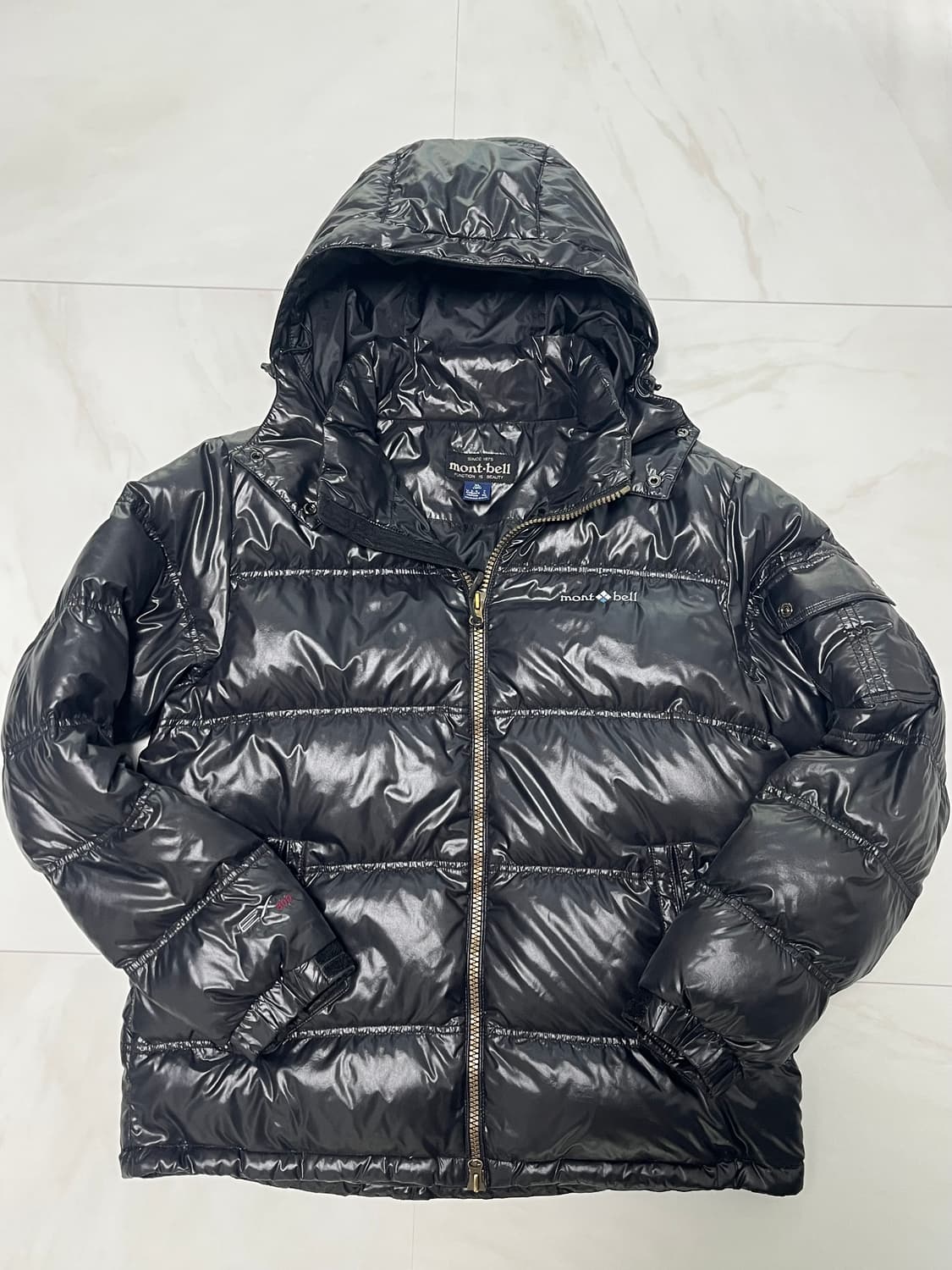 XL/105] 몽벨 EX 800 필파워 유광 구스다운 패딩 (탈부착 후드 상품이미지1
