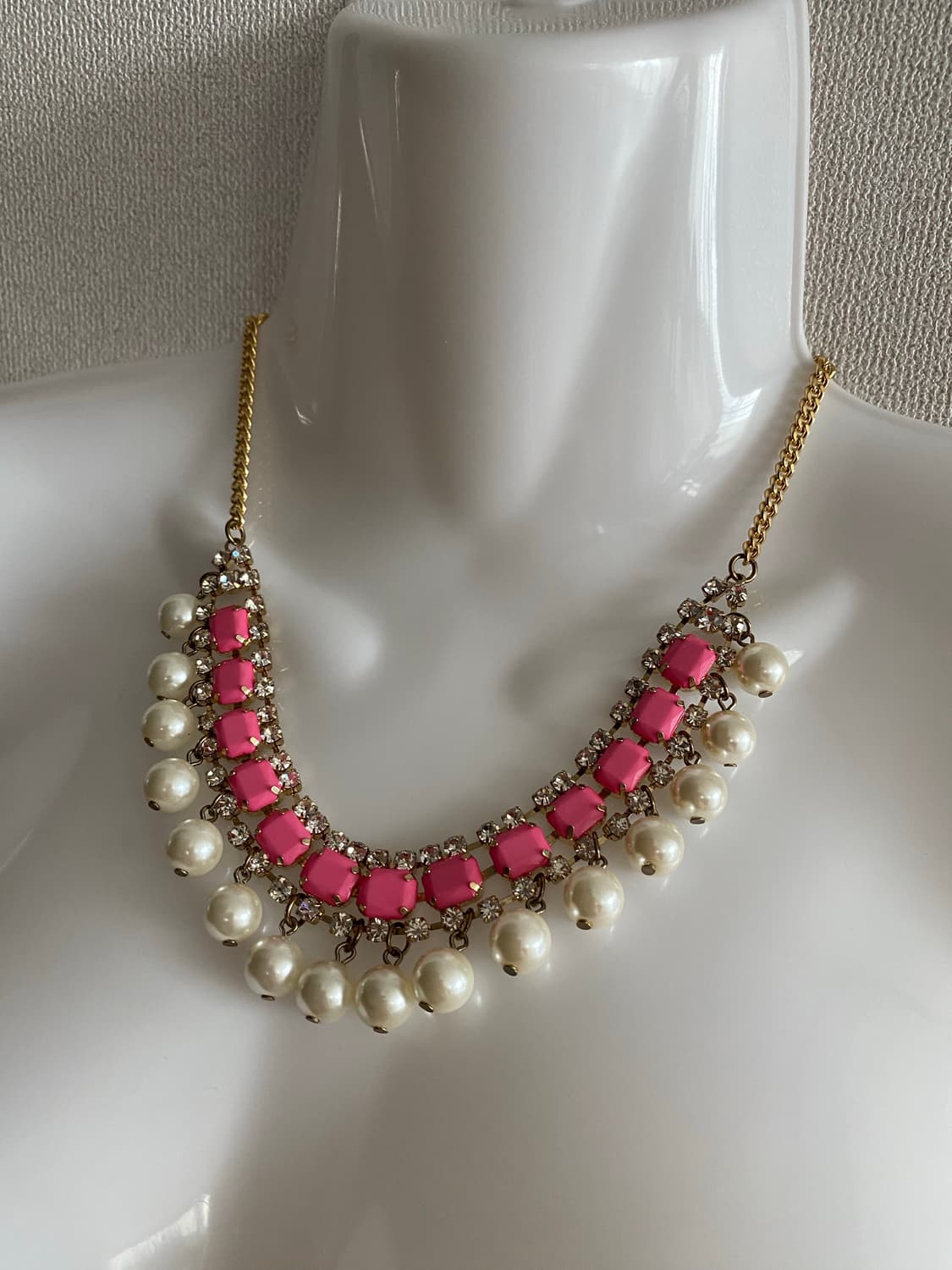 빈티지 갸루 핑크 진주 목걸이 키치 상품이미지2