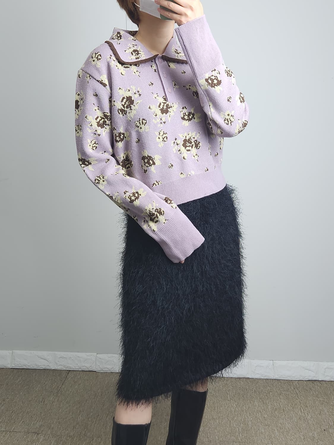 (마가린핑거스)패턴 피케 니트 상품이미지2