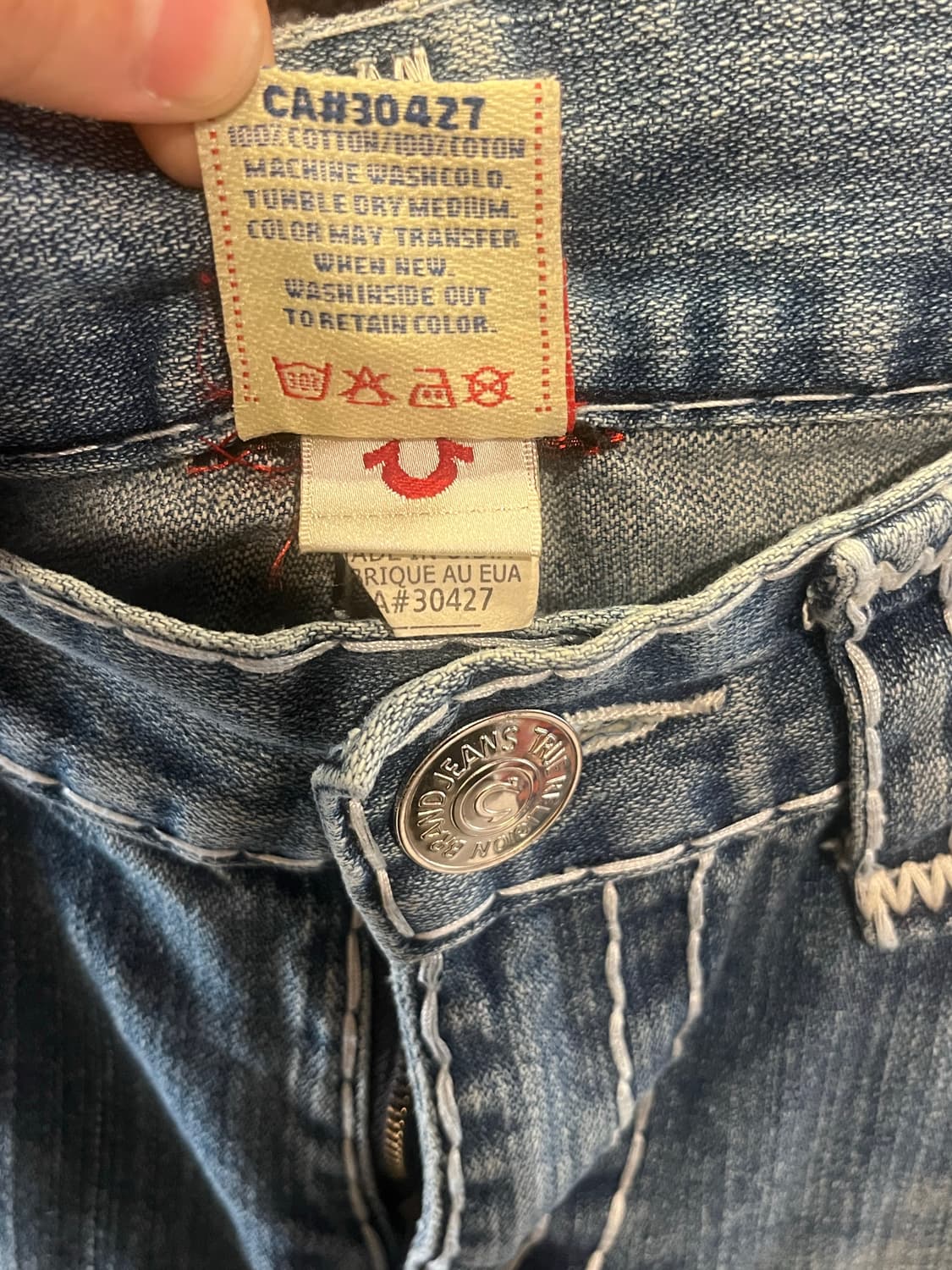 트루릴리전 조이슈퍼티 흰색스티치 부츠컷 데님팬츠 상품이미지6