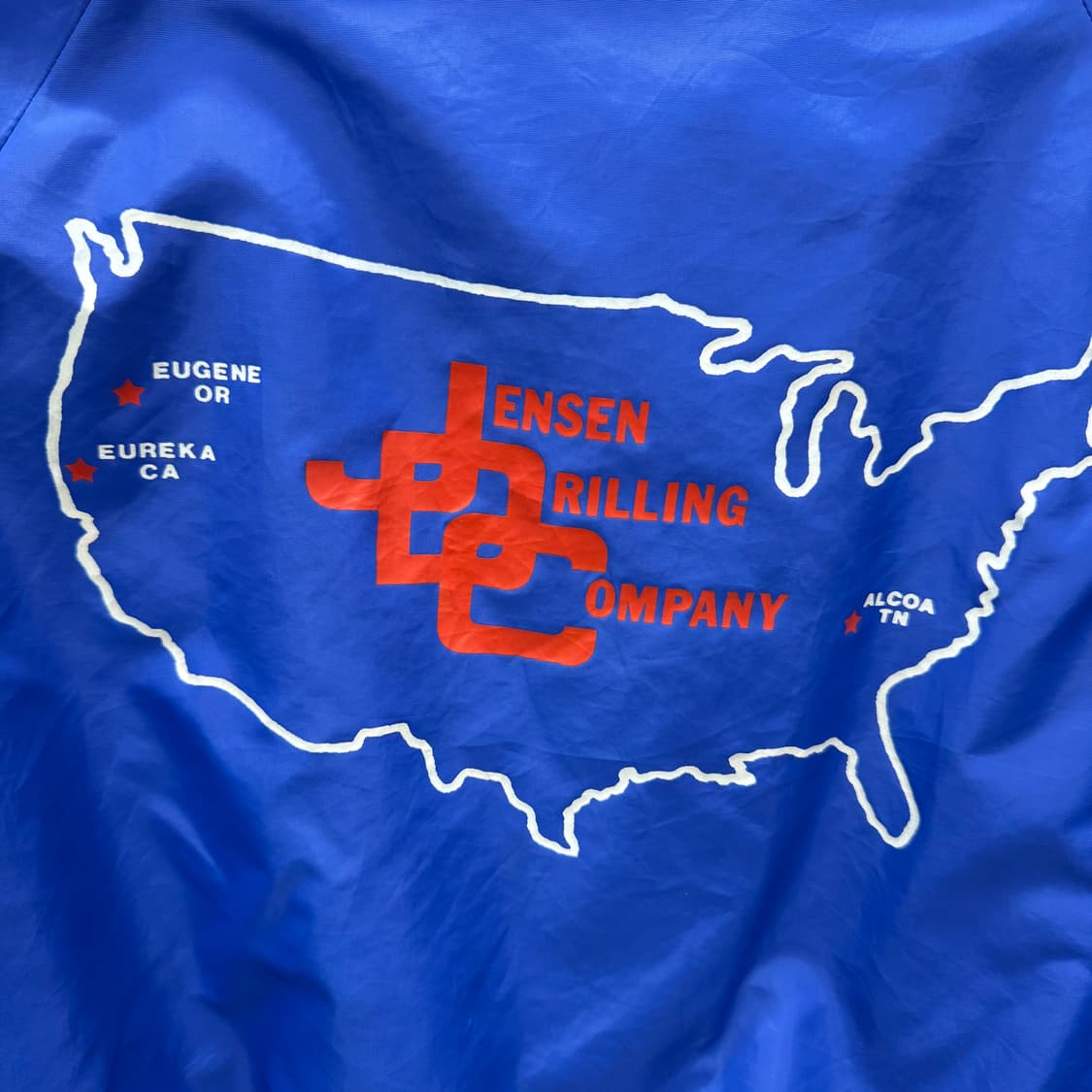 90s USA VINTAGE 코치 자켓 후면 빅프린팅 포인트 블루 상품이미지6