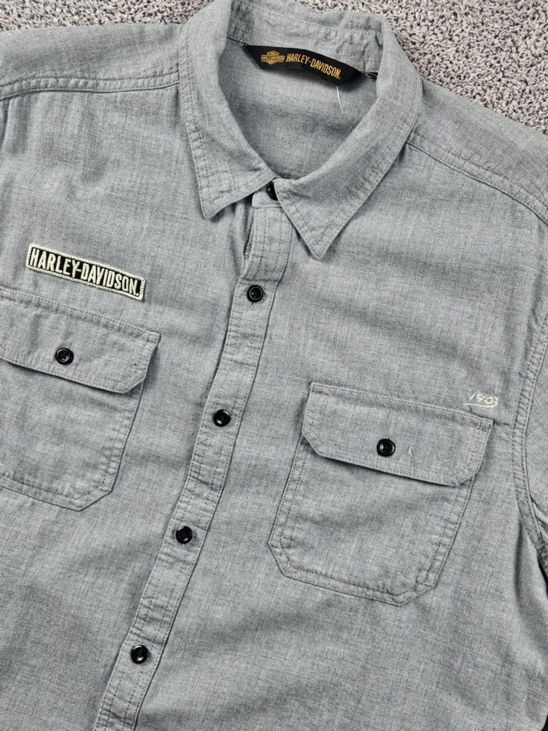 할리데이비슨 자수 레터링 로고 포켓 셔츠 ( L 추정 ) / 10718 상품이미지9