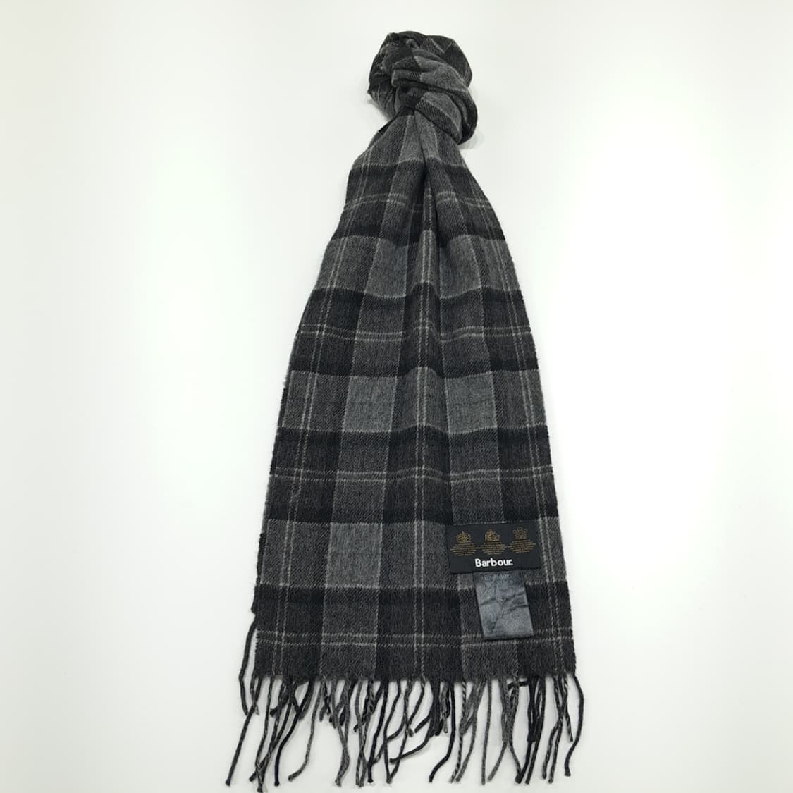 MX227 바버 그레이 타탄체크 램스울 목도리 머플러 상품이미지1