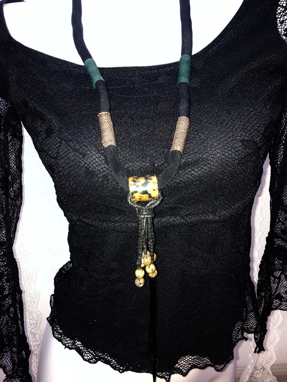 wood oriental necklace 상품이미지1