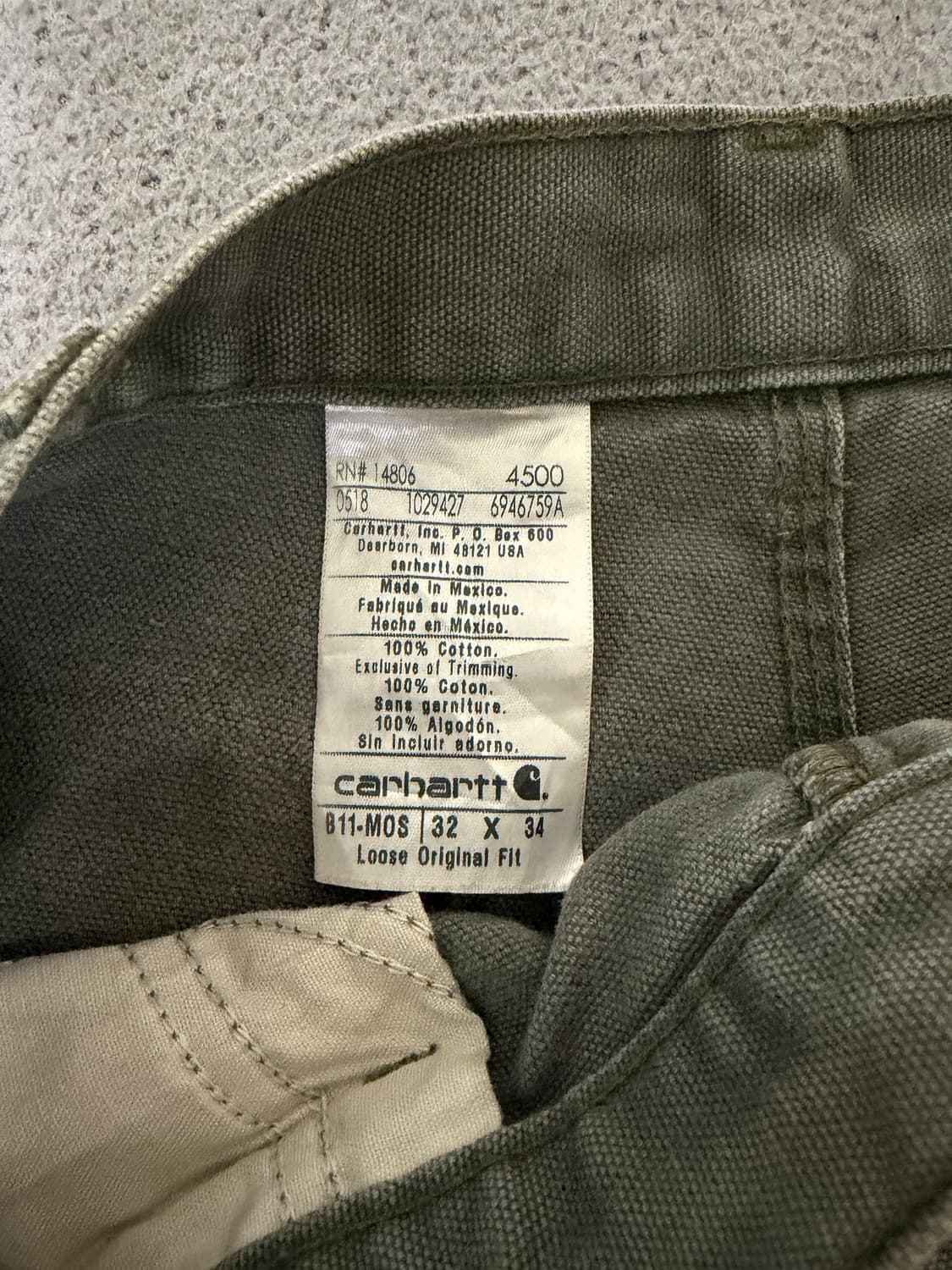 빈티지 칼하트 카펜터 팬츠-B11 MOS (32x34) 상품이미지5