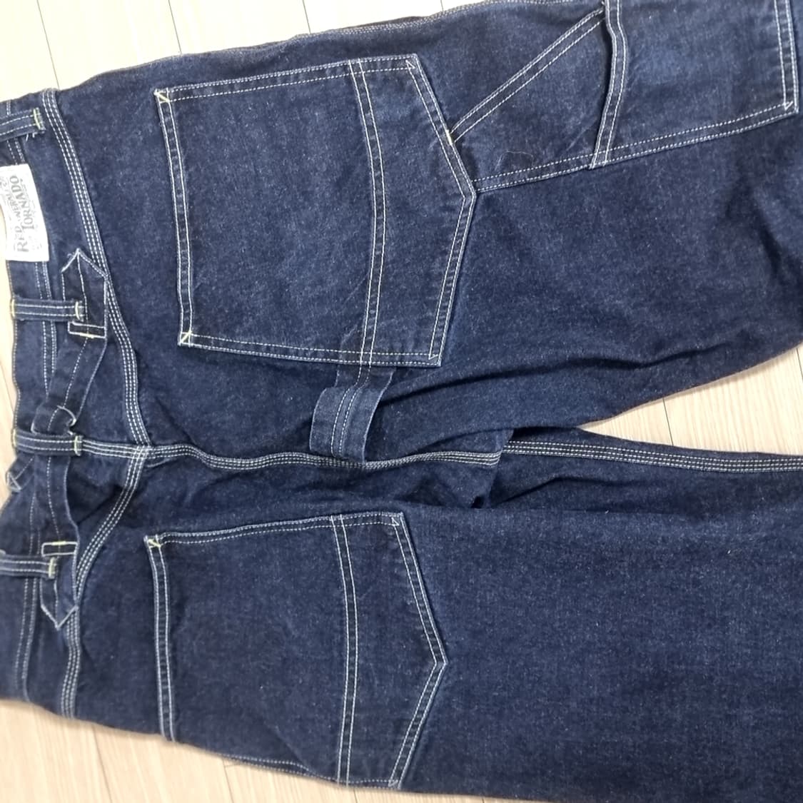 대륙아메카지 레드토네이도 아메카지데님 워크 오버롤팬츠 (다크블루) 상품이미지5