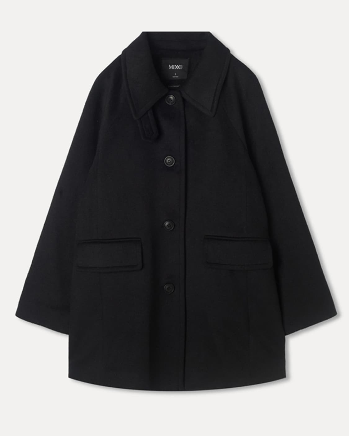 미쏘 울 블렌디드 스탠카라 하프 코트 블랙 상품이미지2